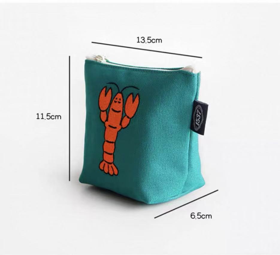 Korea 1537 Peacock Green Lobster Pouch/Makeup Bag