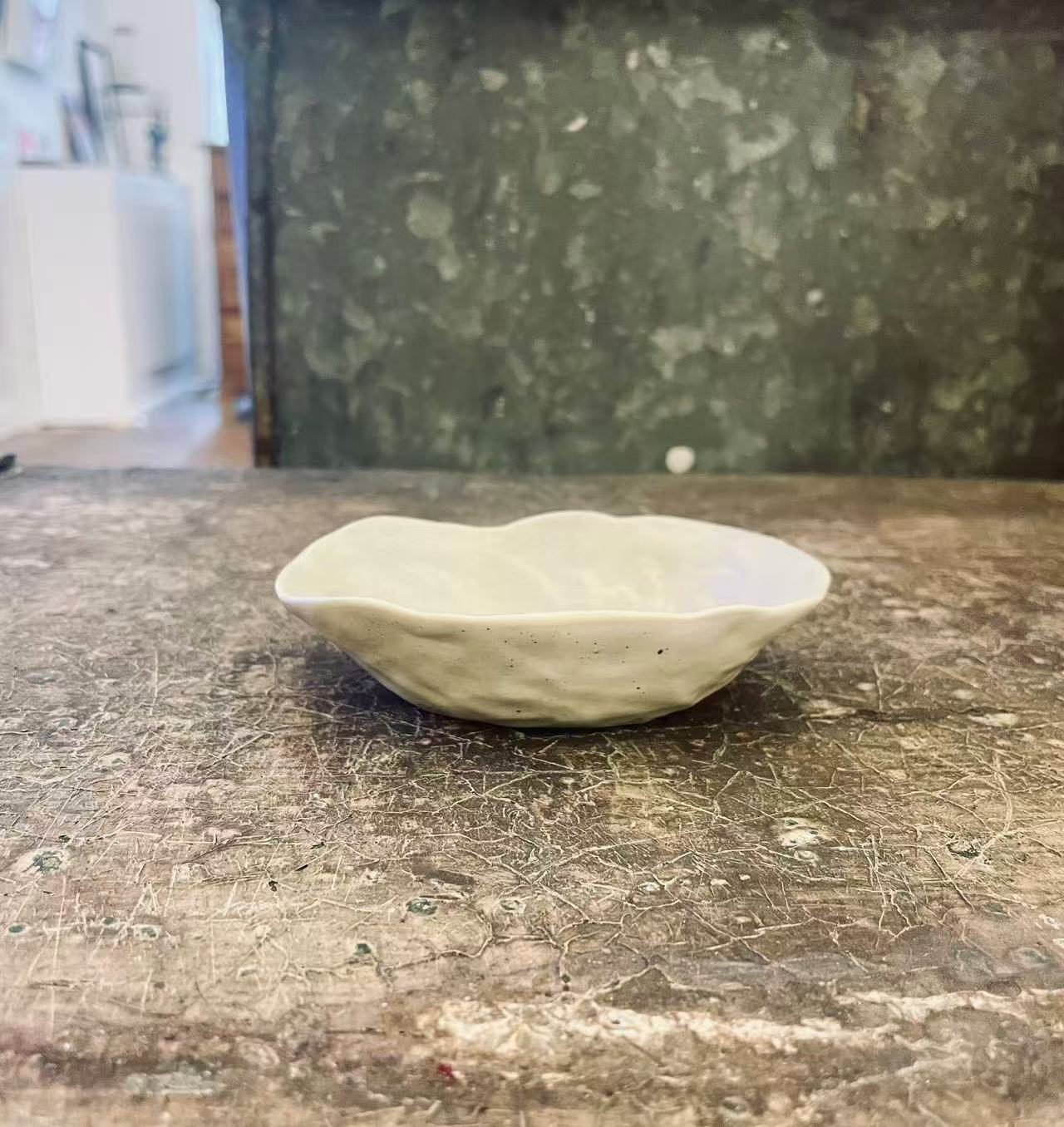 Mini Matt Warm Ivory Stoneware Sauce Dish