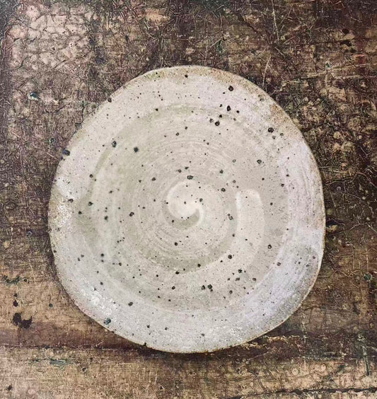 Japanese Artisan Plate With Spiral Pattern