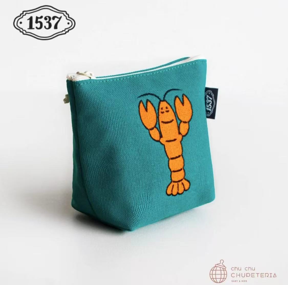 Korea 1537 Peacock Green Lobster Pouch/Makeup Bag