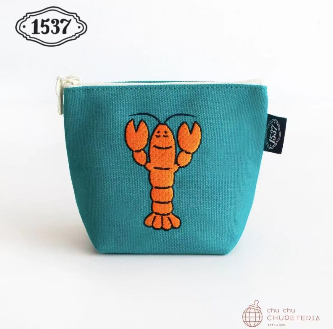 Korea 1537 Peacock Green Lobster Pouch/Makeup Bag