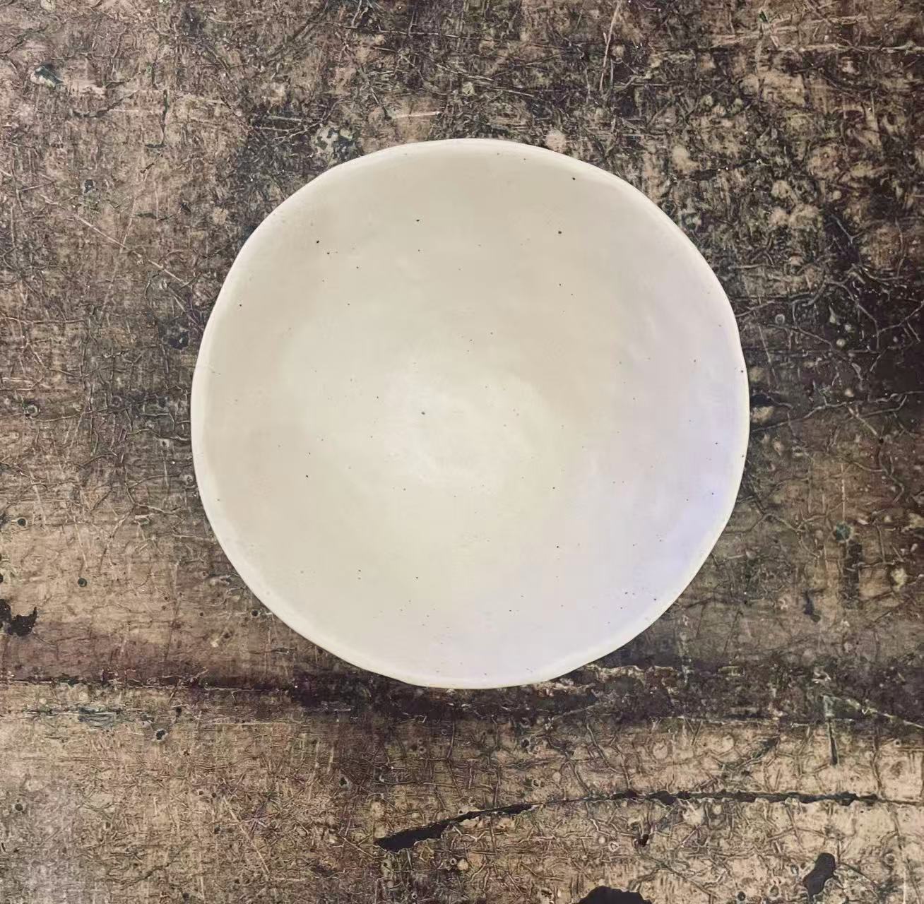 Matt Warm Ivory Oval Stoneware Bowl
