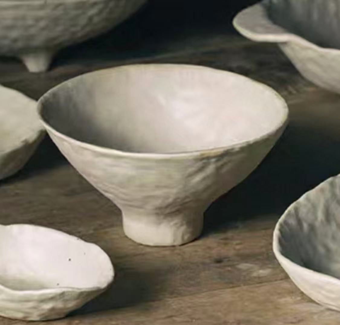 Matt Warm Ivory Oval Stoneware Bowl