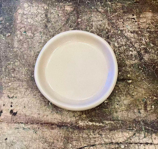 Small Taupe Stoneware Plate