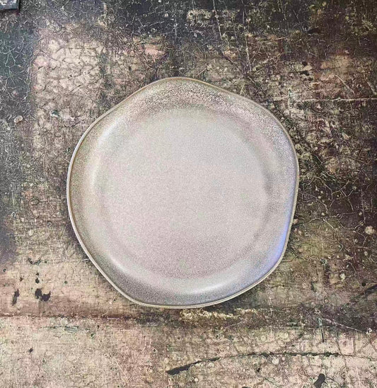 Small Deep Taupe Irregular Stoneware Plate