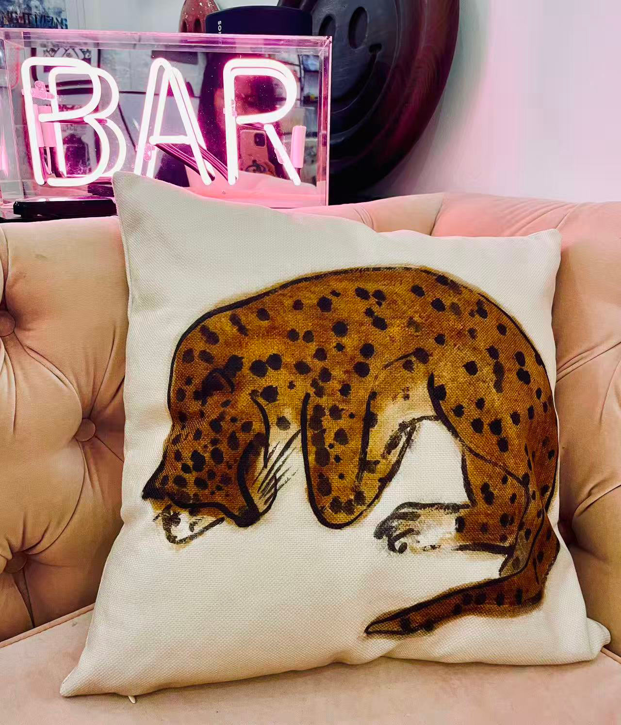 Sleeping Leopard Cushion