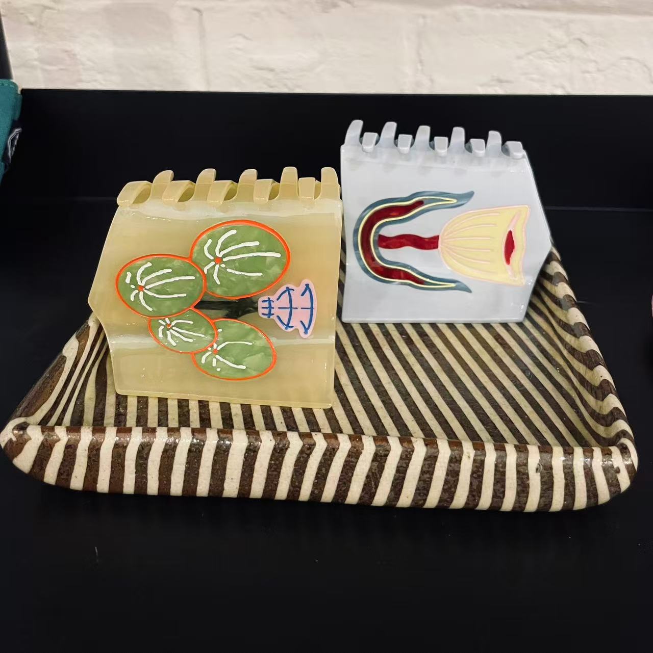 Sky Blue Acetate Abstract Flower Hair Claw