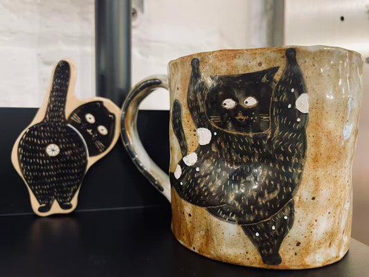 Hand Painted Cat Mug