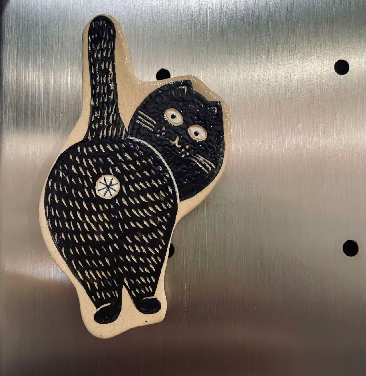 Hand Painted Cat Fridge Magnet