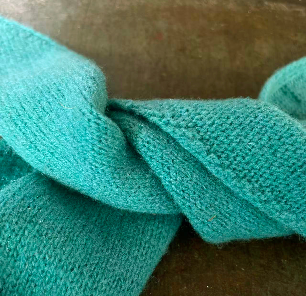 Peacock Blue Wool Triangle Scarf