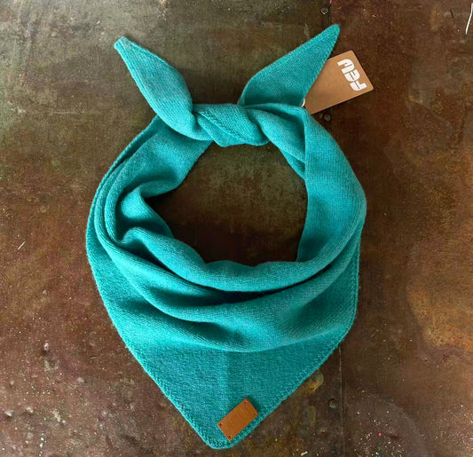 Peacock Blue Wool Triangle Scarf