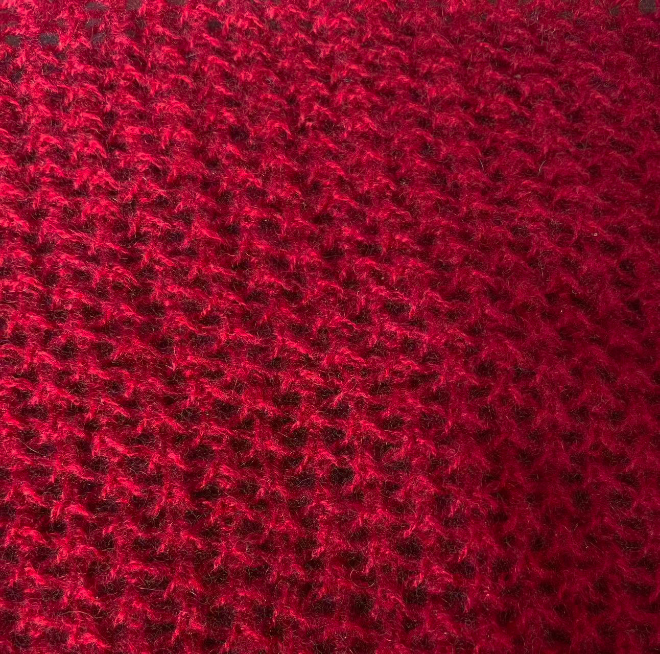 Ruby Red Crochet Cashmere Triangle Scarf