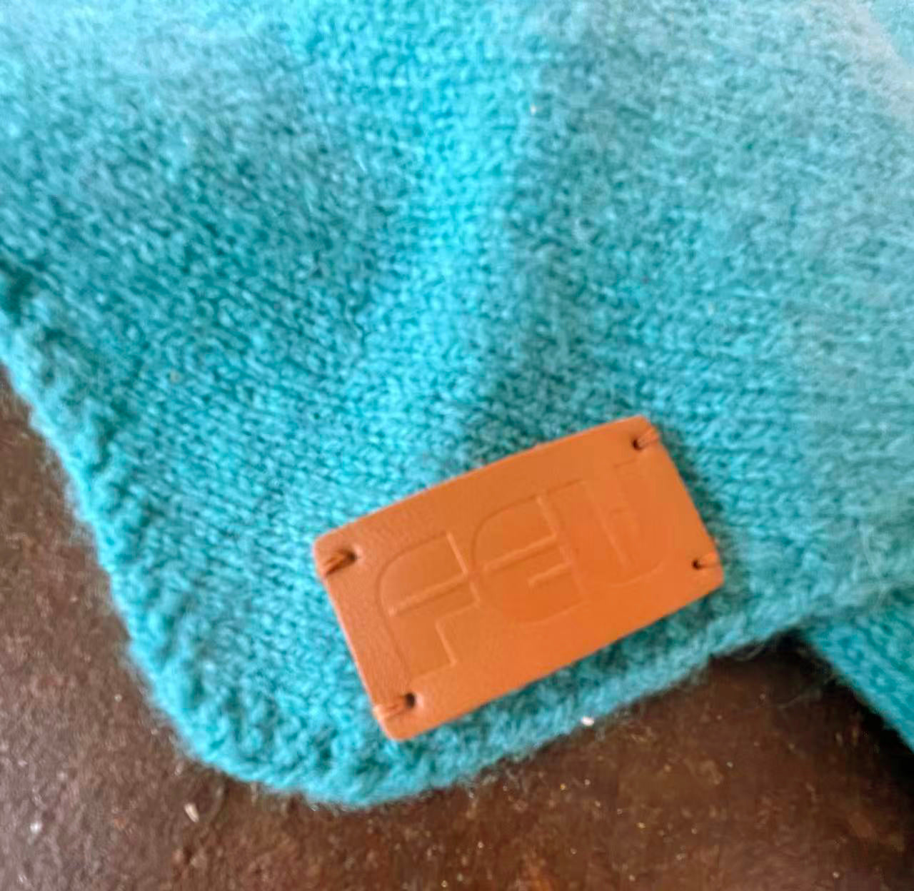 Peacock Blue Wool Triangle Scarf